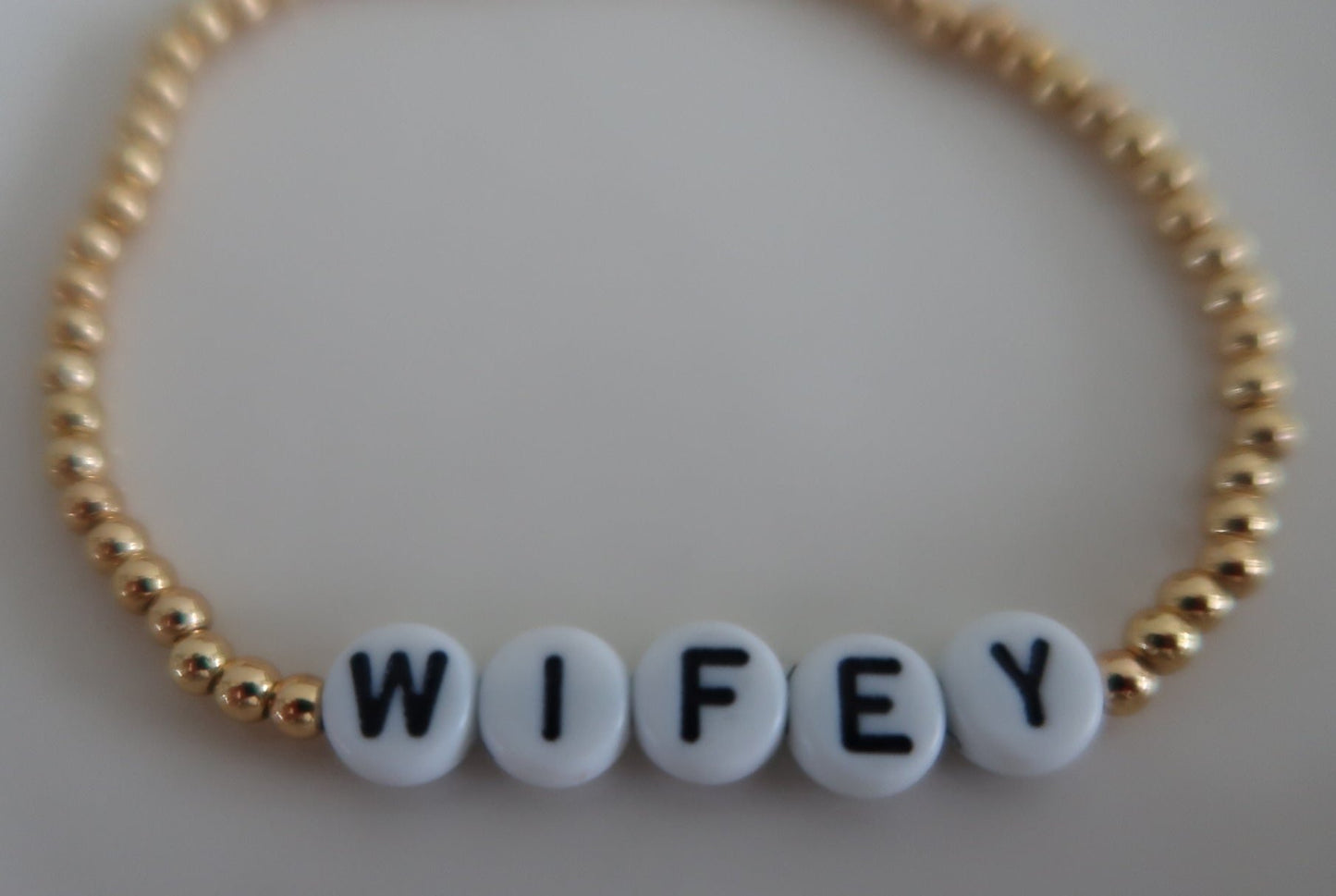the wifey bracelet in gold