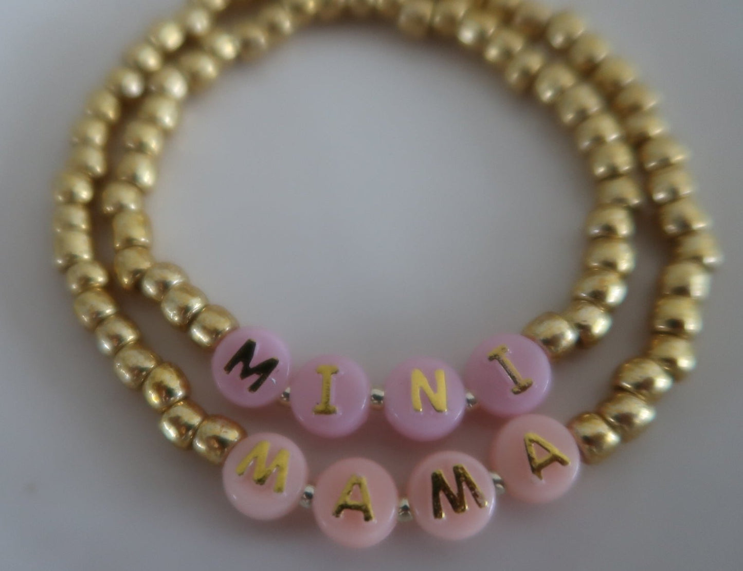the mama and me set in gold & pink