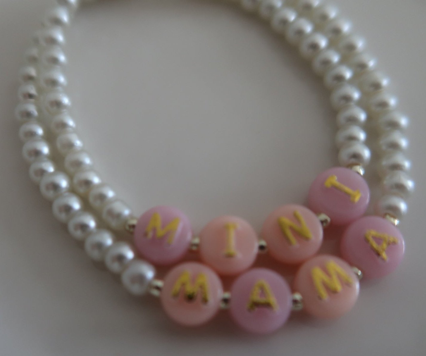 mama and mini set in pearl and peach