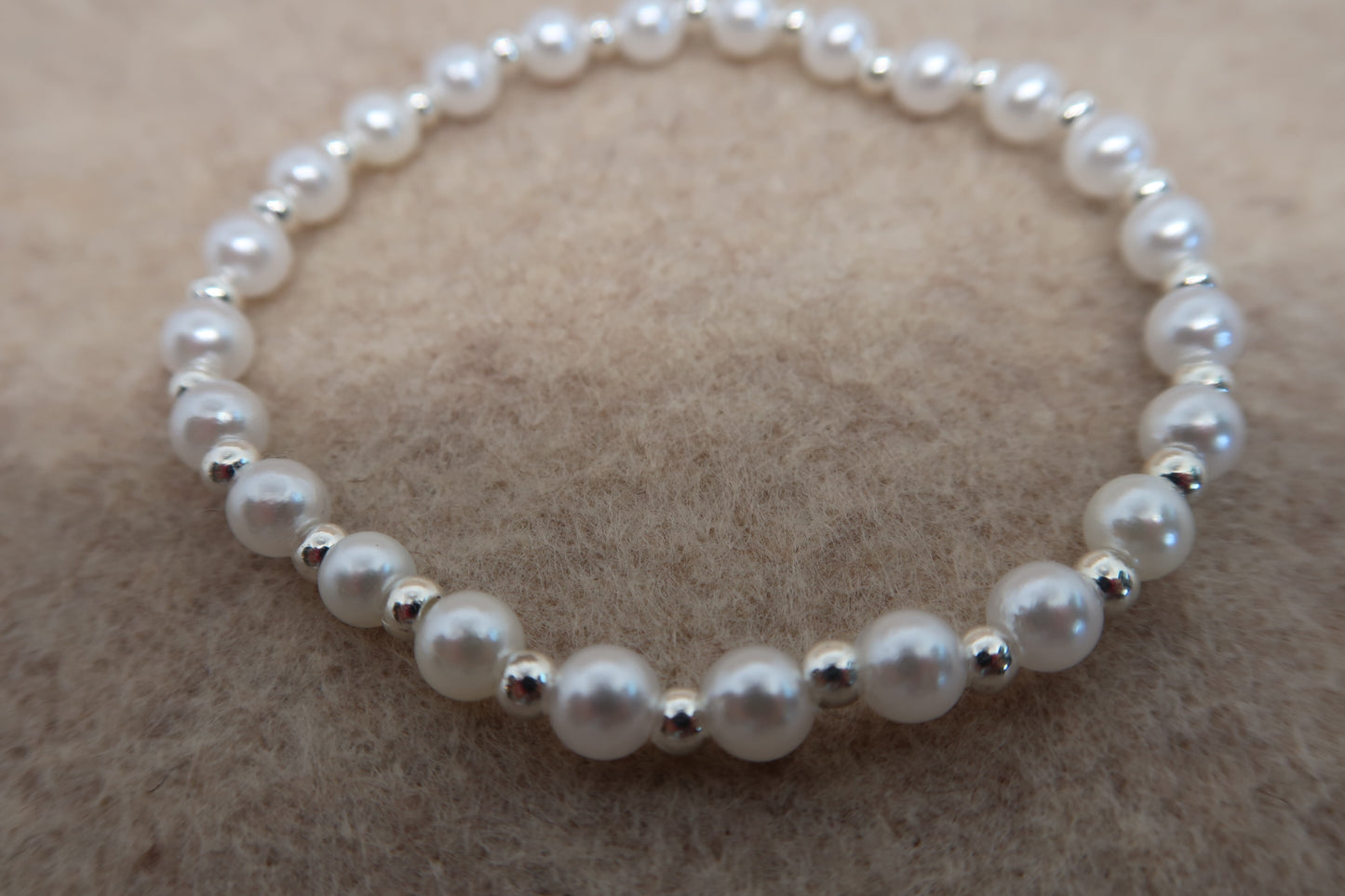 pearl and silver stacker bracelet