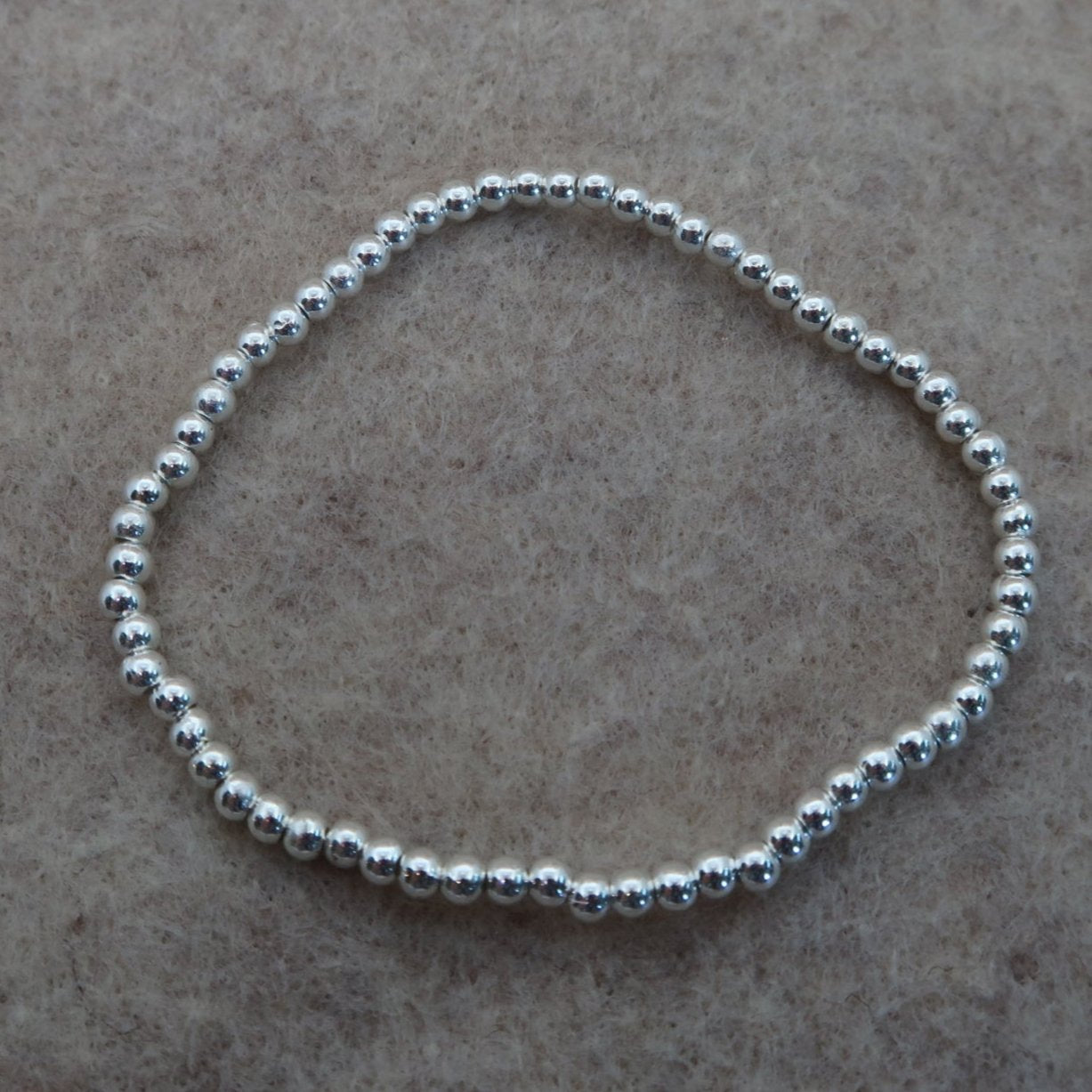 silver beaded stacker bracelet