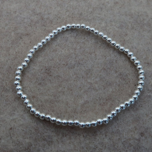 silver beaded stacker bracelet