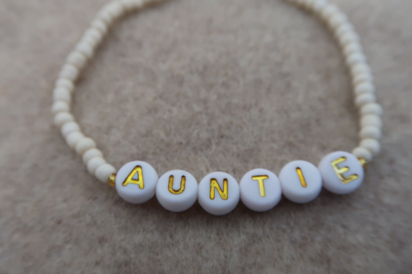 the auntie bracelet in vanilla lustre