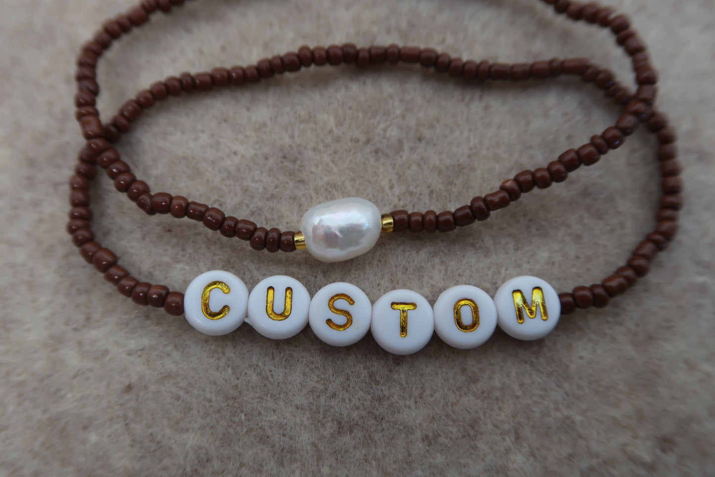 custom beaded bracelet in red wine