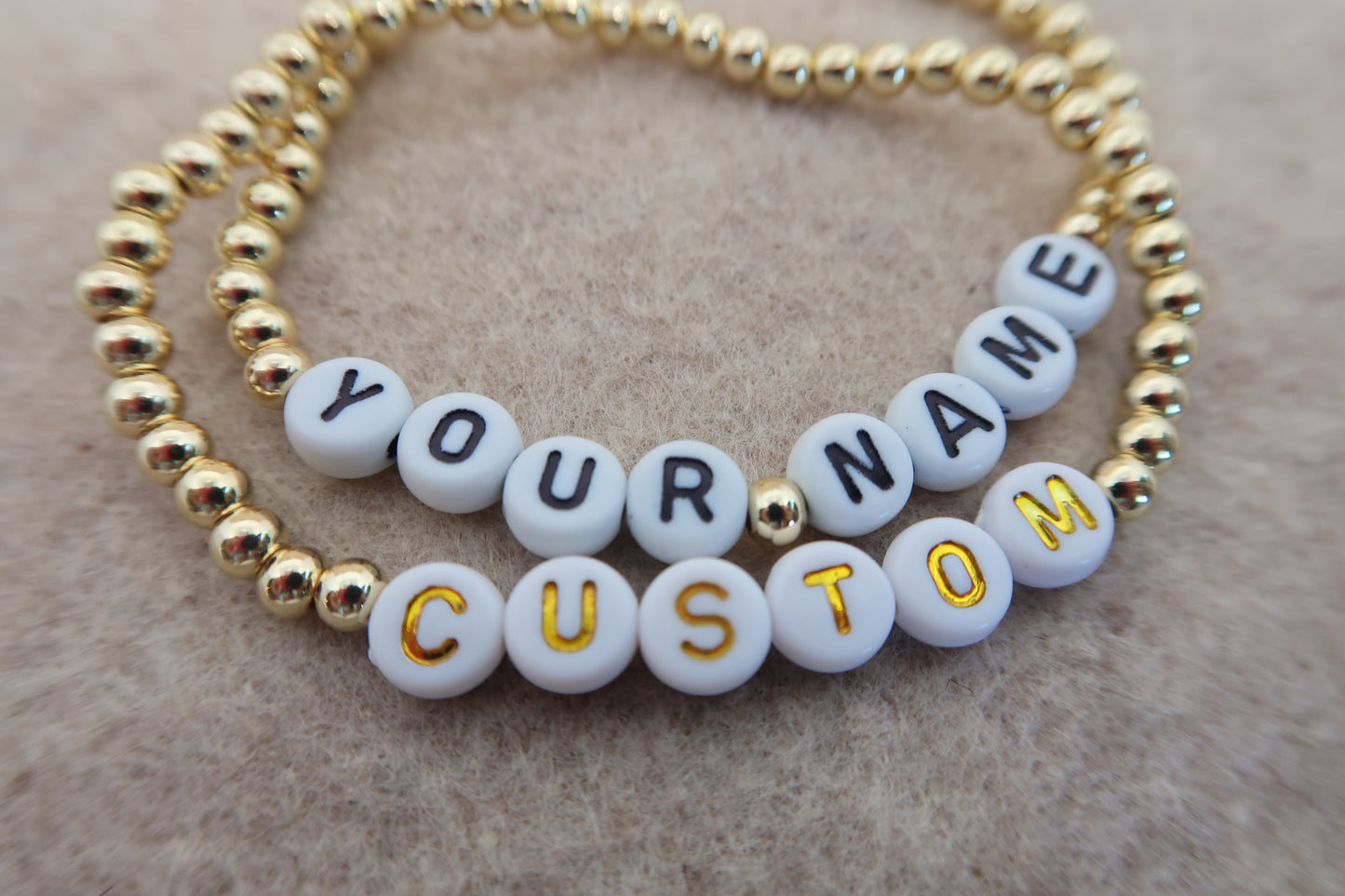 custom 14k gold filled beaded bracelet