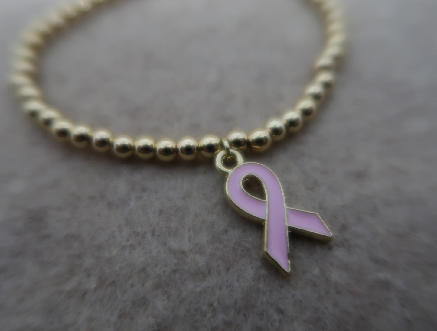 pink breast cancer ribbon charm