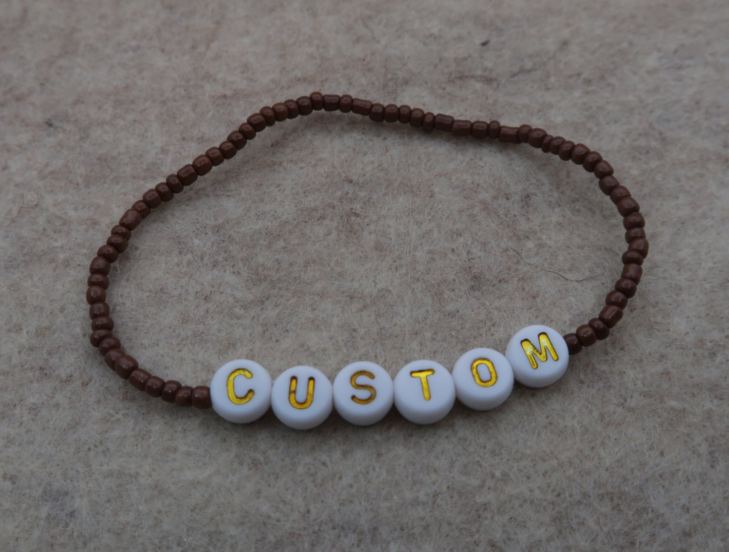 custom beaded bracelet in red wine