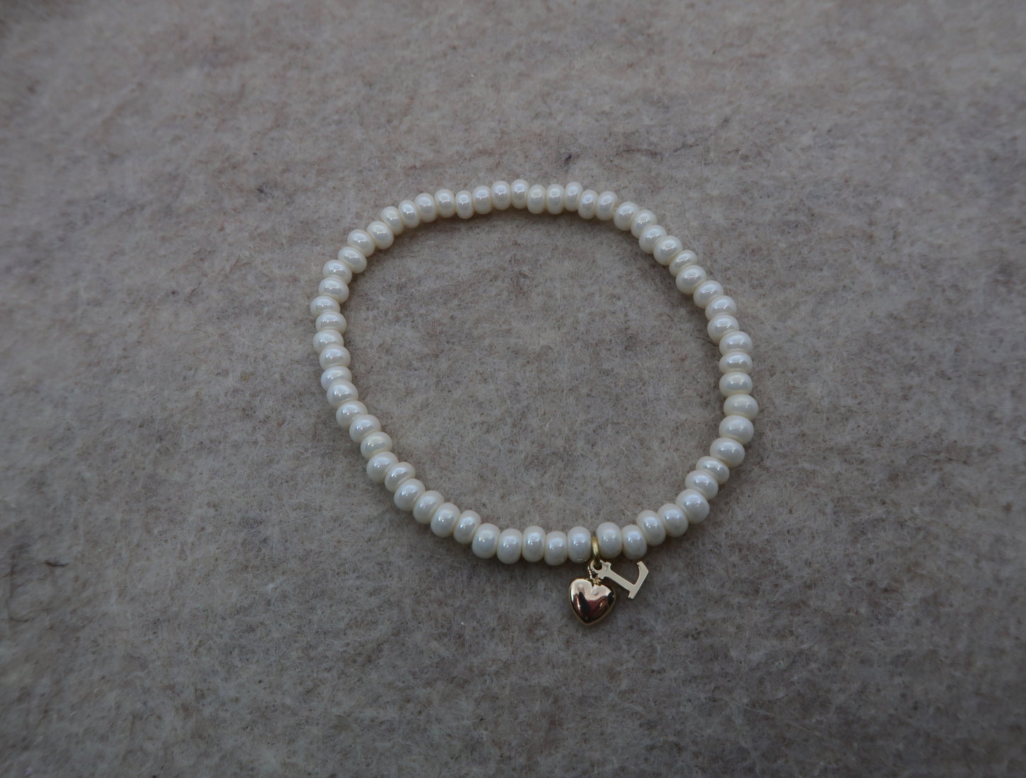 beaded charm initial bracelet