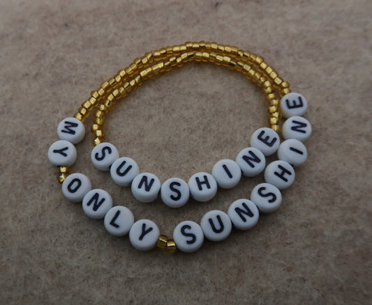 my sunshine beaded bracelet set in gold