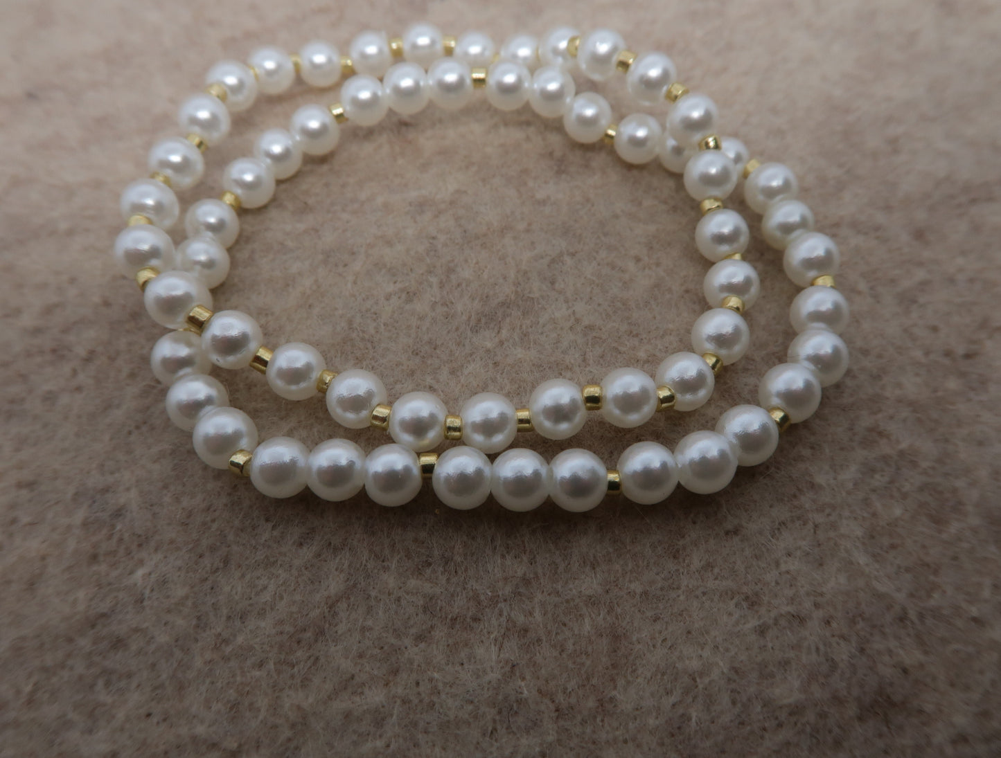 pearl and gold stacker bracelets