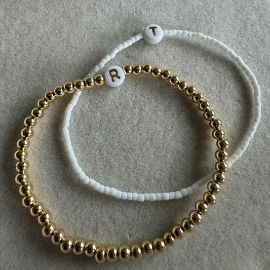 custom initial bracelet in gold *14k gold filled*