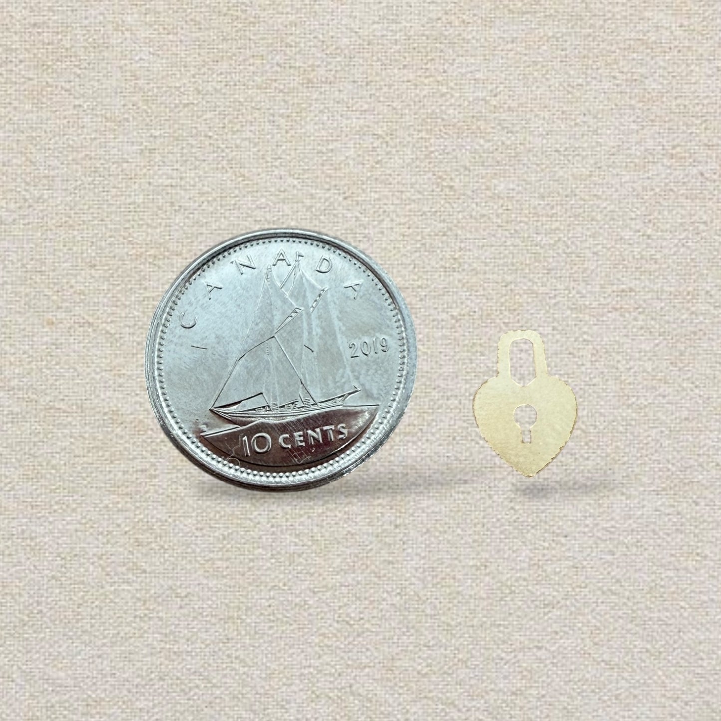 gold heart lock charm (14k gf)