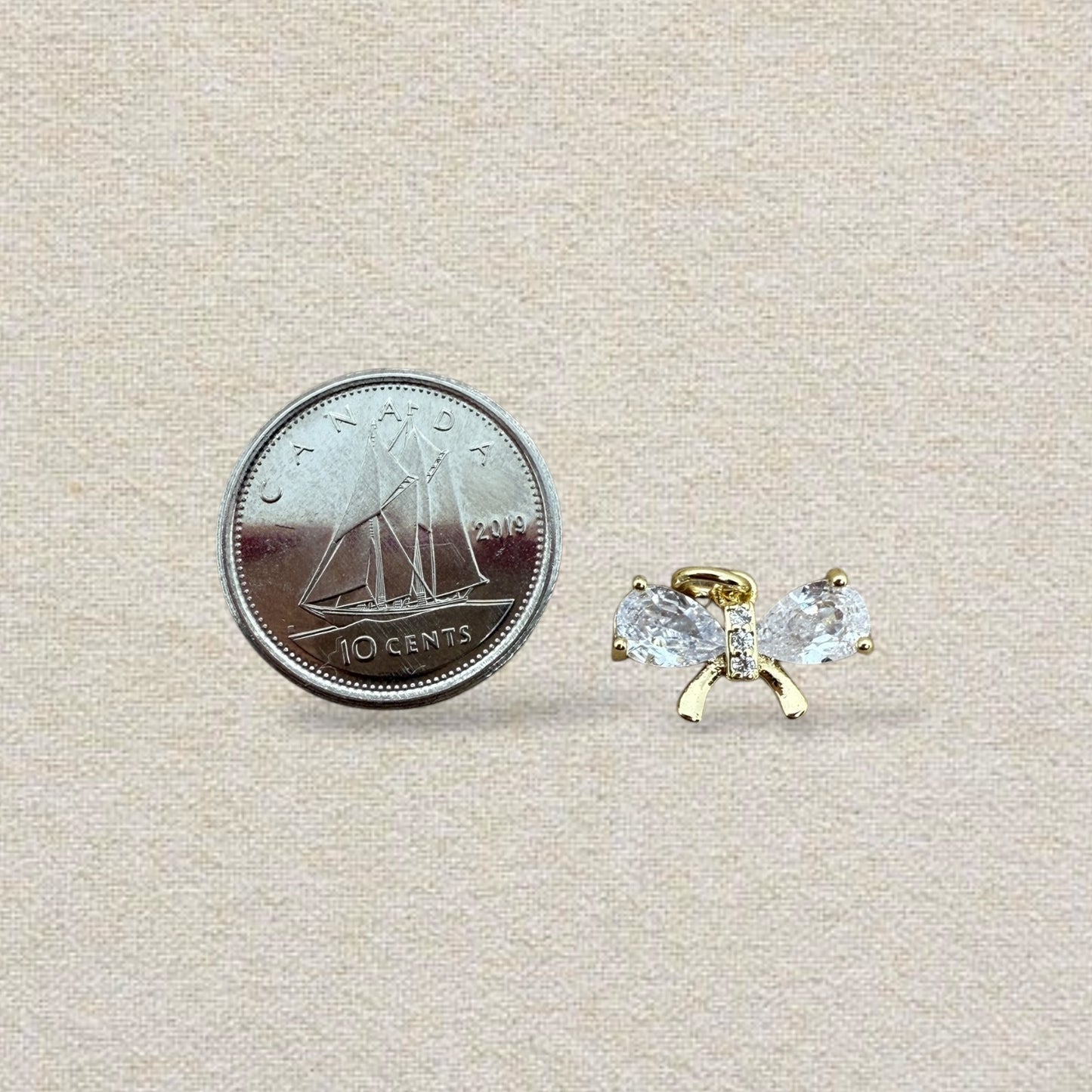 crystal bow charm