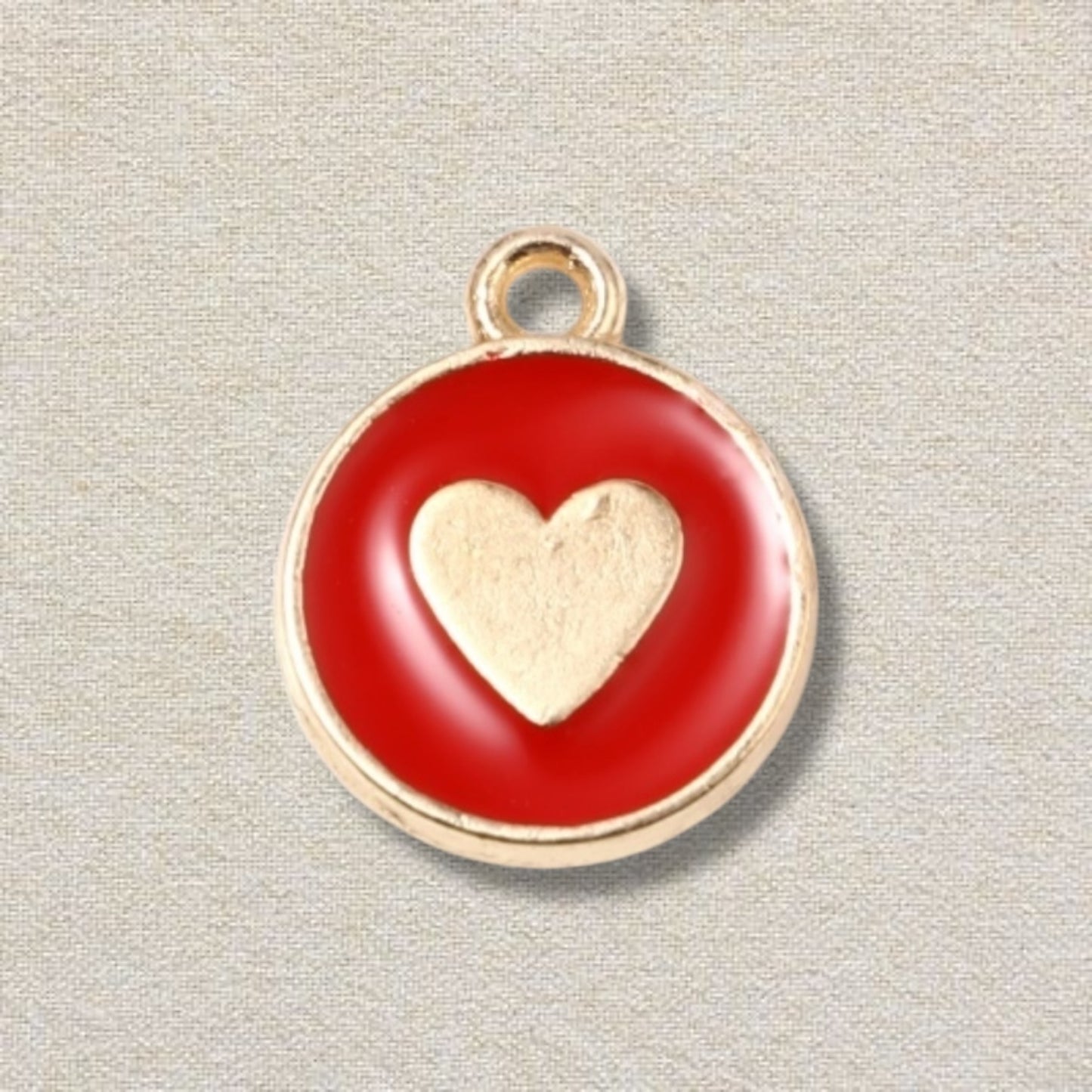 red and gold heart charm