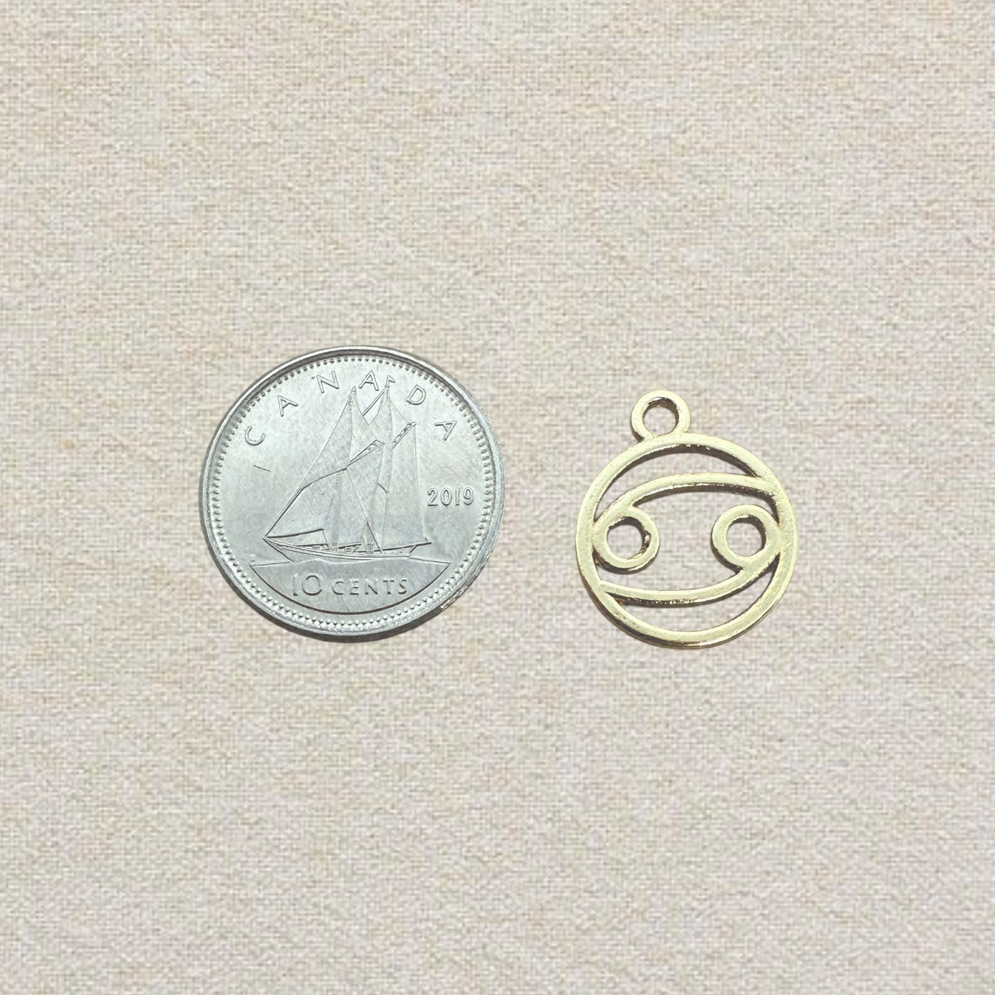 gold horoscope pendant charm