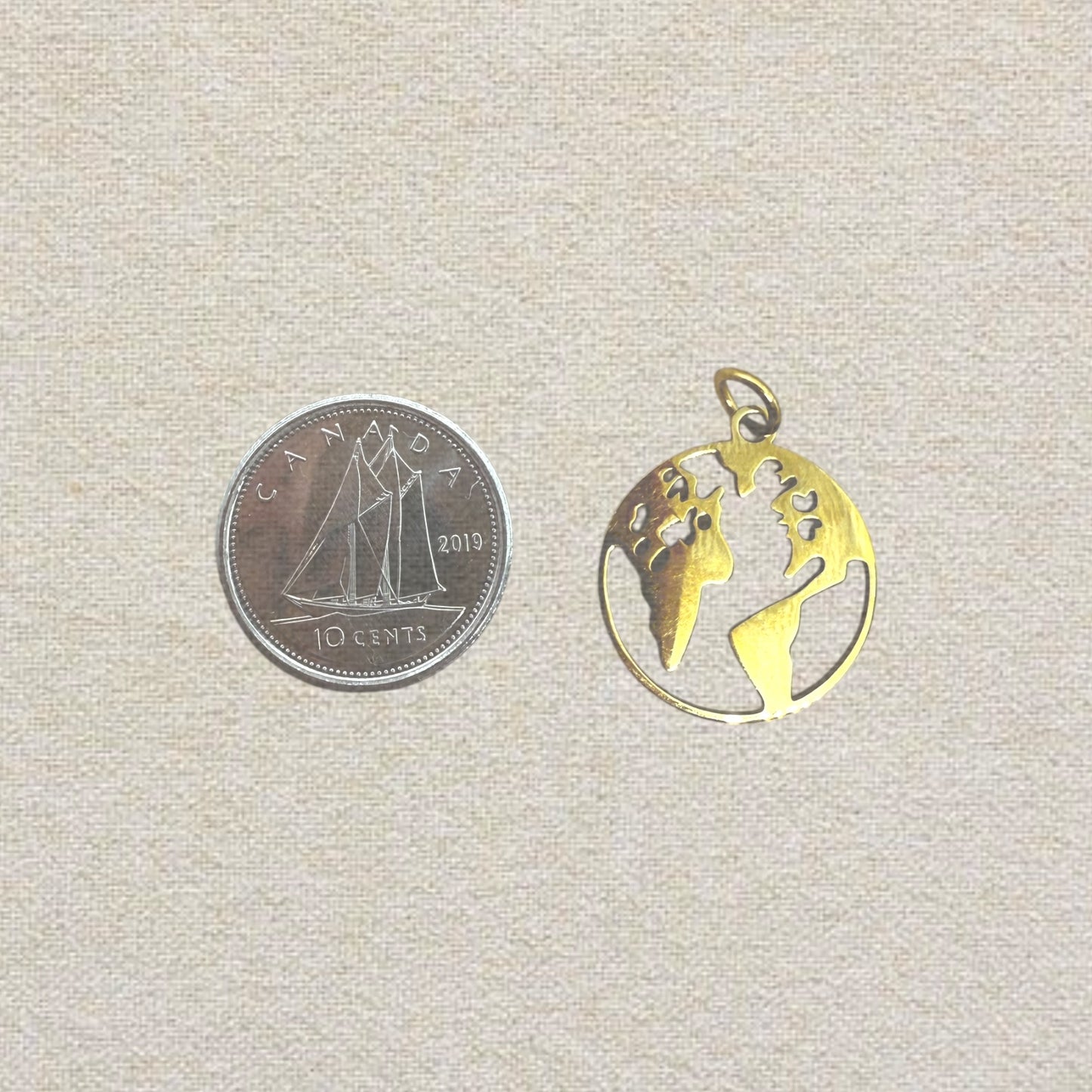 gold globe charm