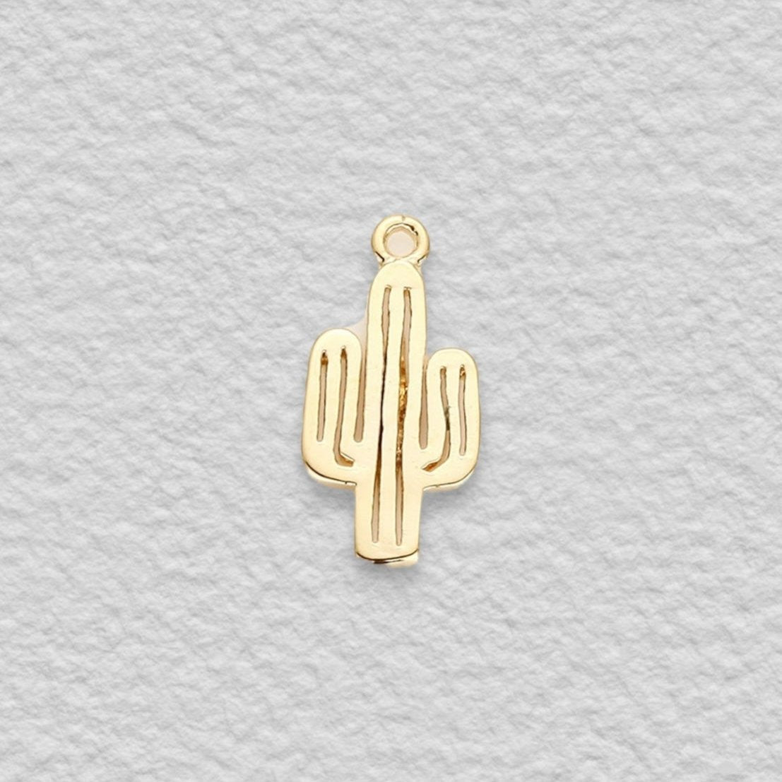 gold cactus charm