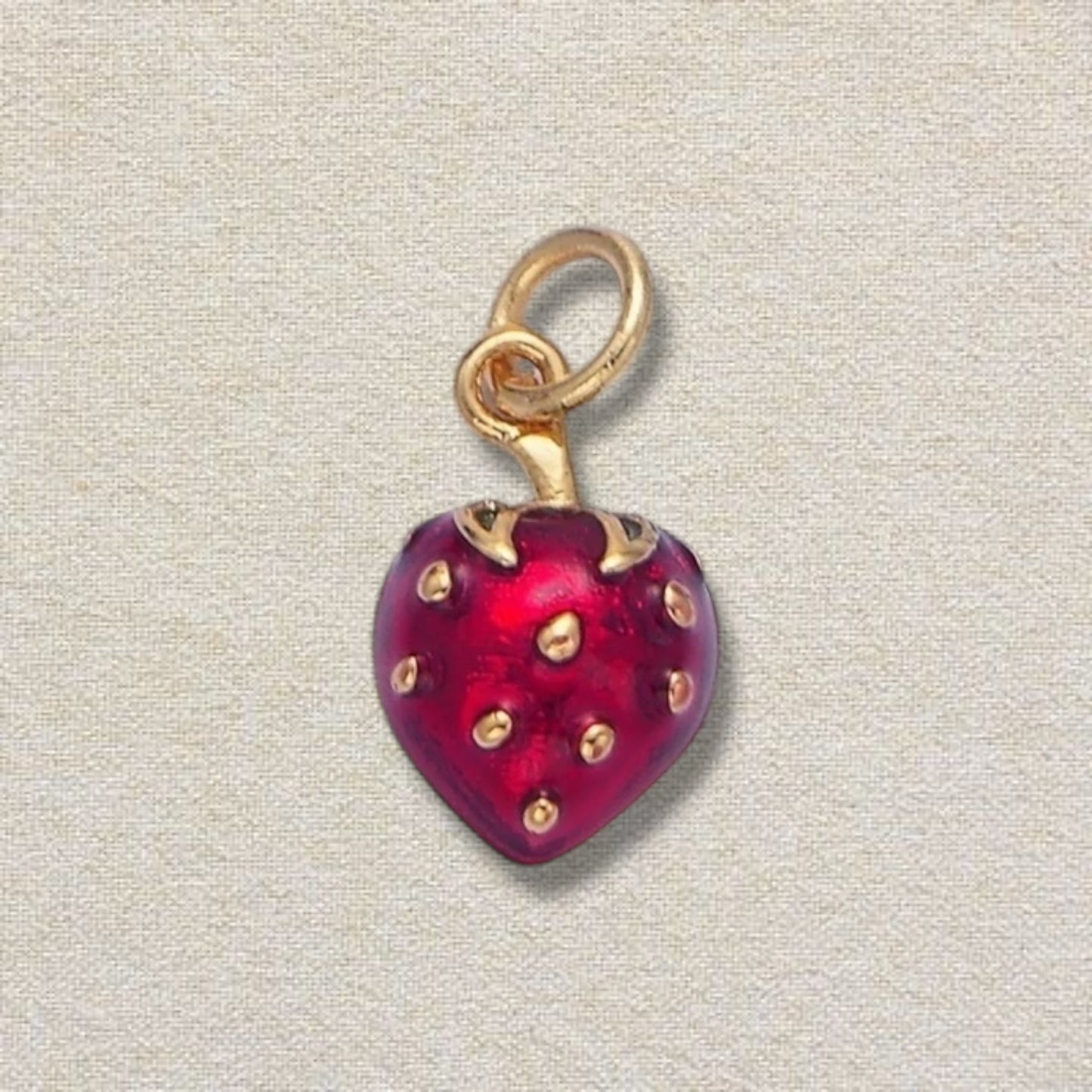 red and gold strawberry charm (2)
