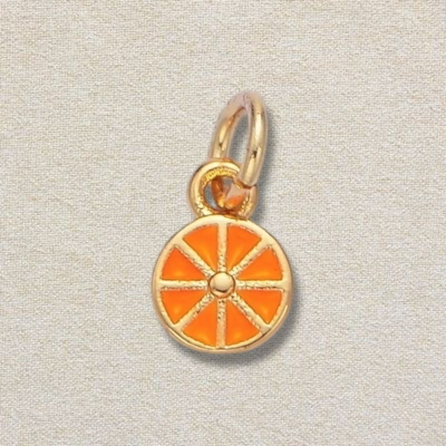 gold orange slice charm