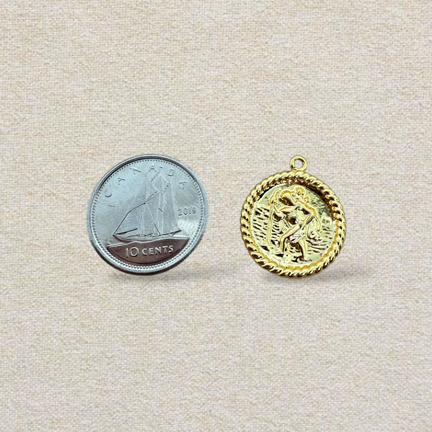 gold saint christopher charm