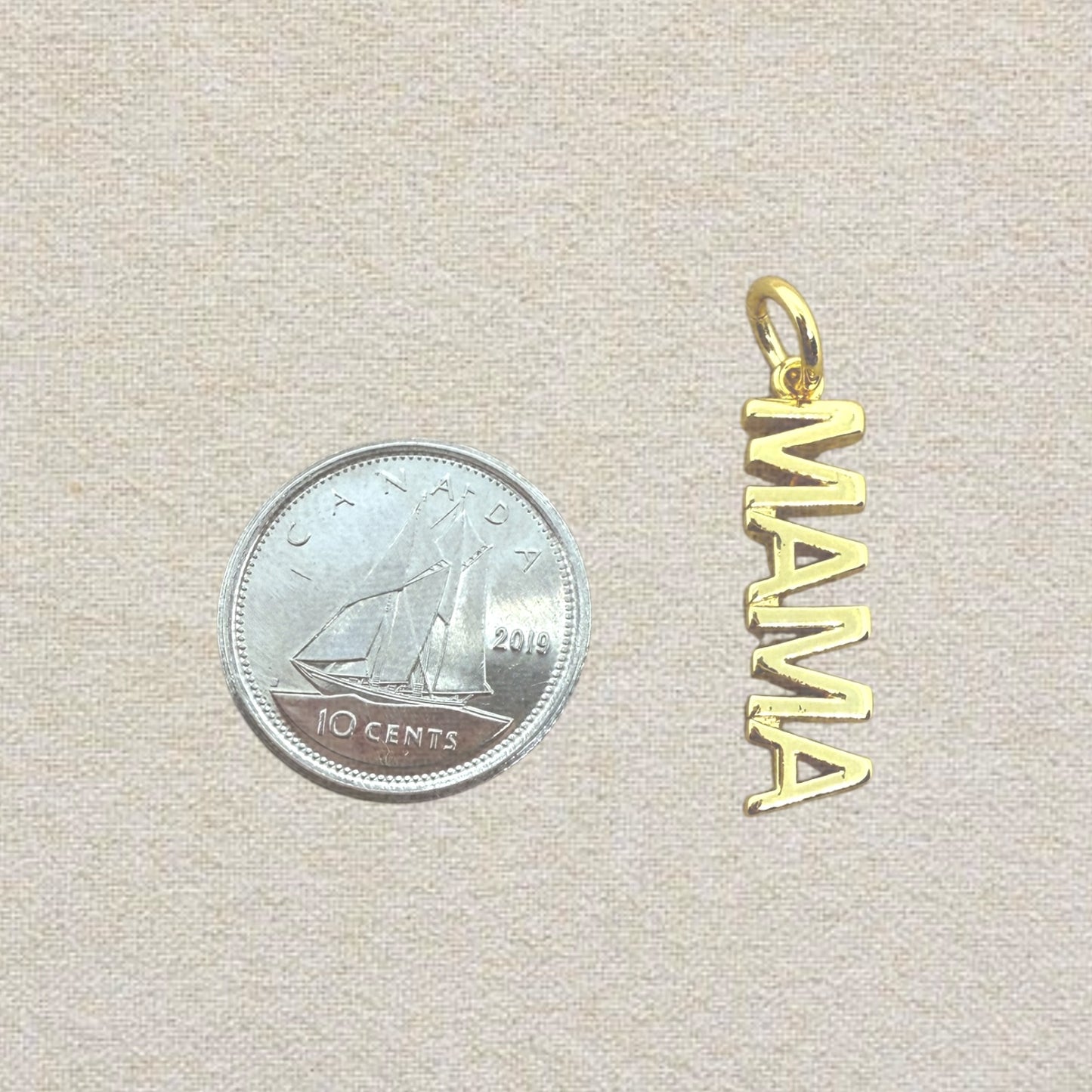 gold mama charm (upper case)