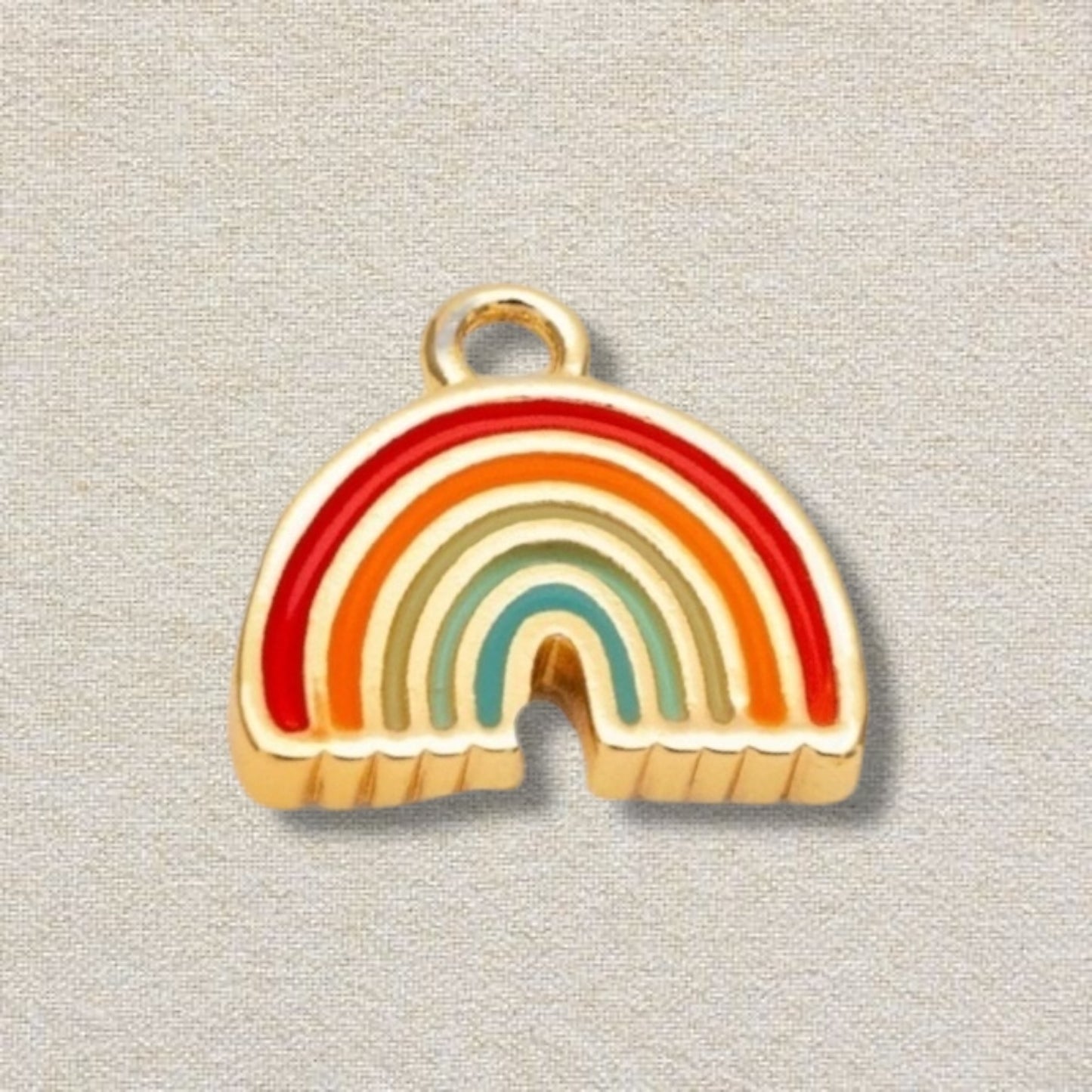 gold colorful rainbow charm