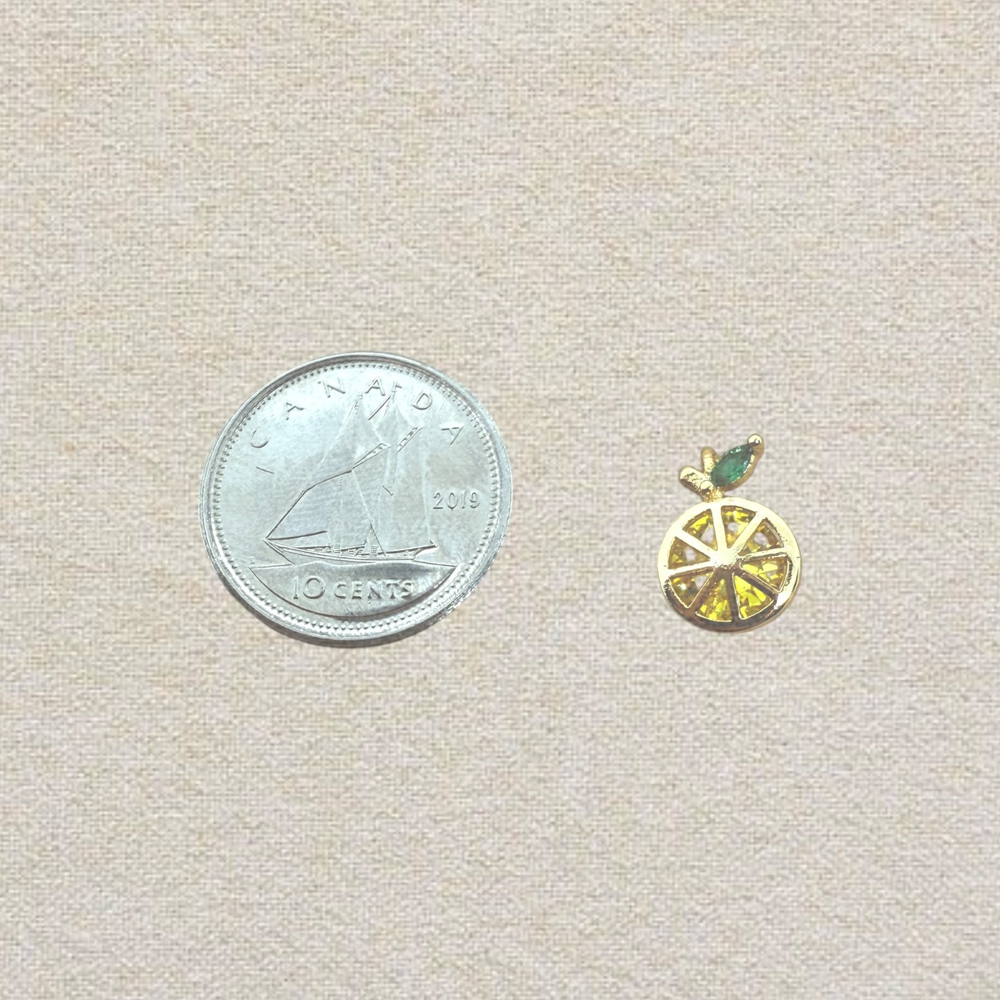 gold citrus charm