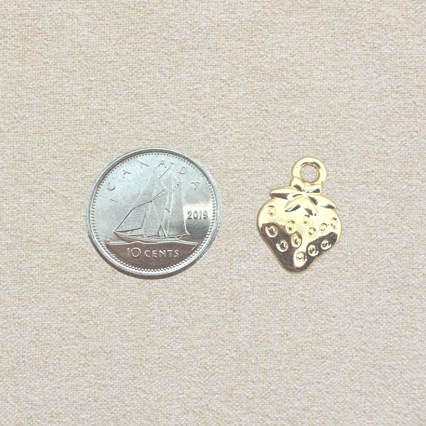 gold strawberry charm (2)