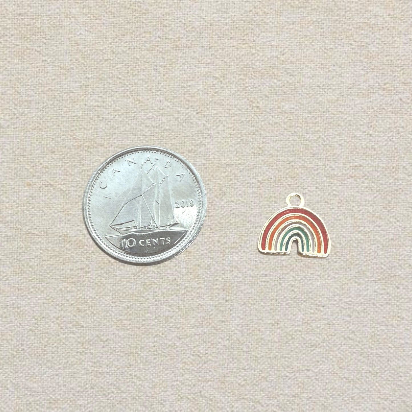 gold colorful rainbow charm