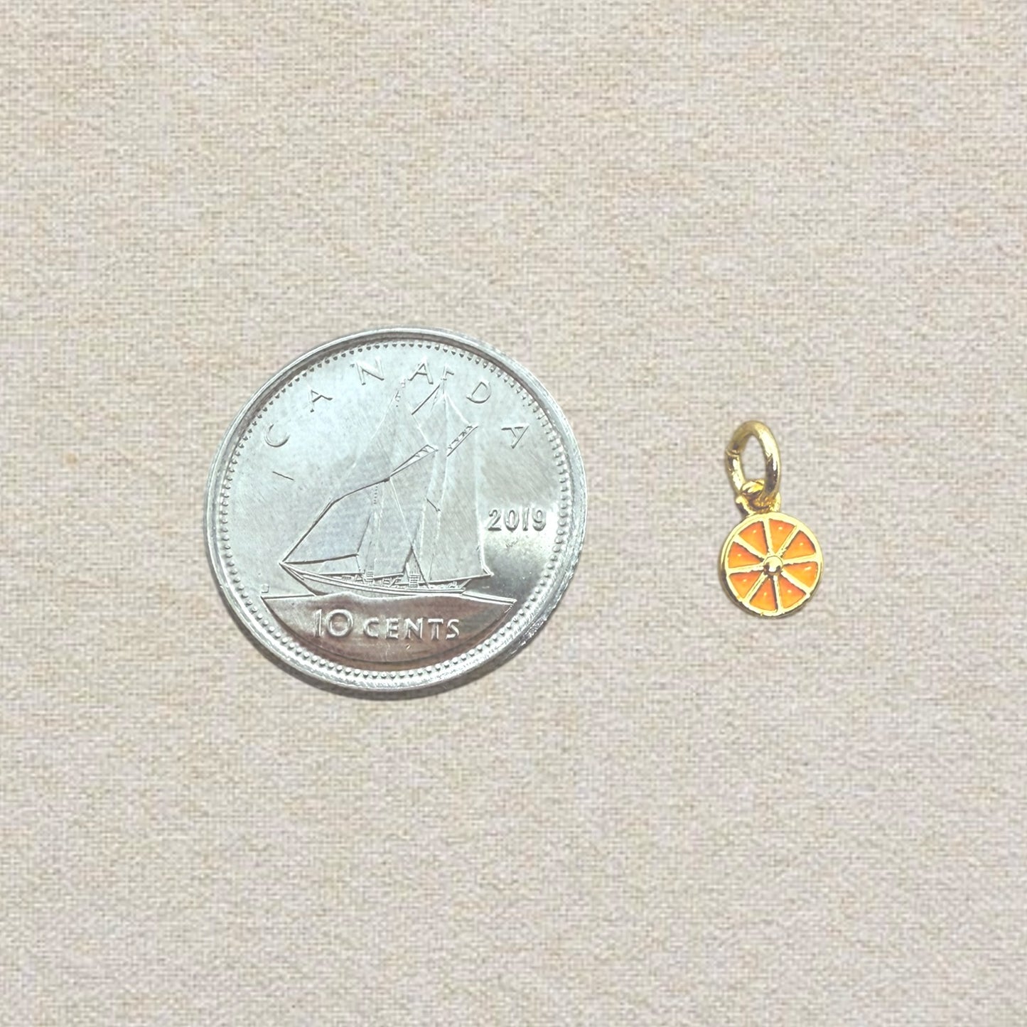 gold orange slice charm