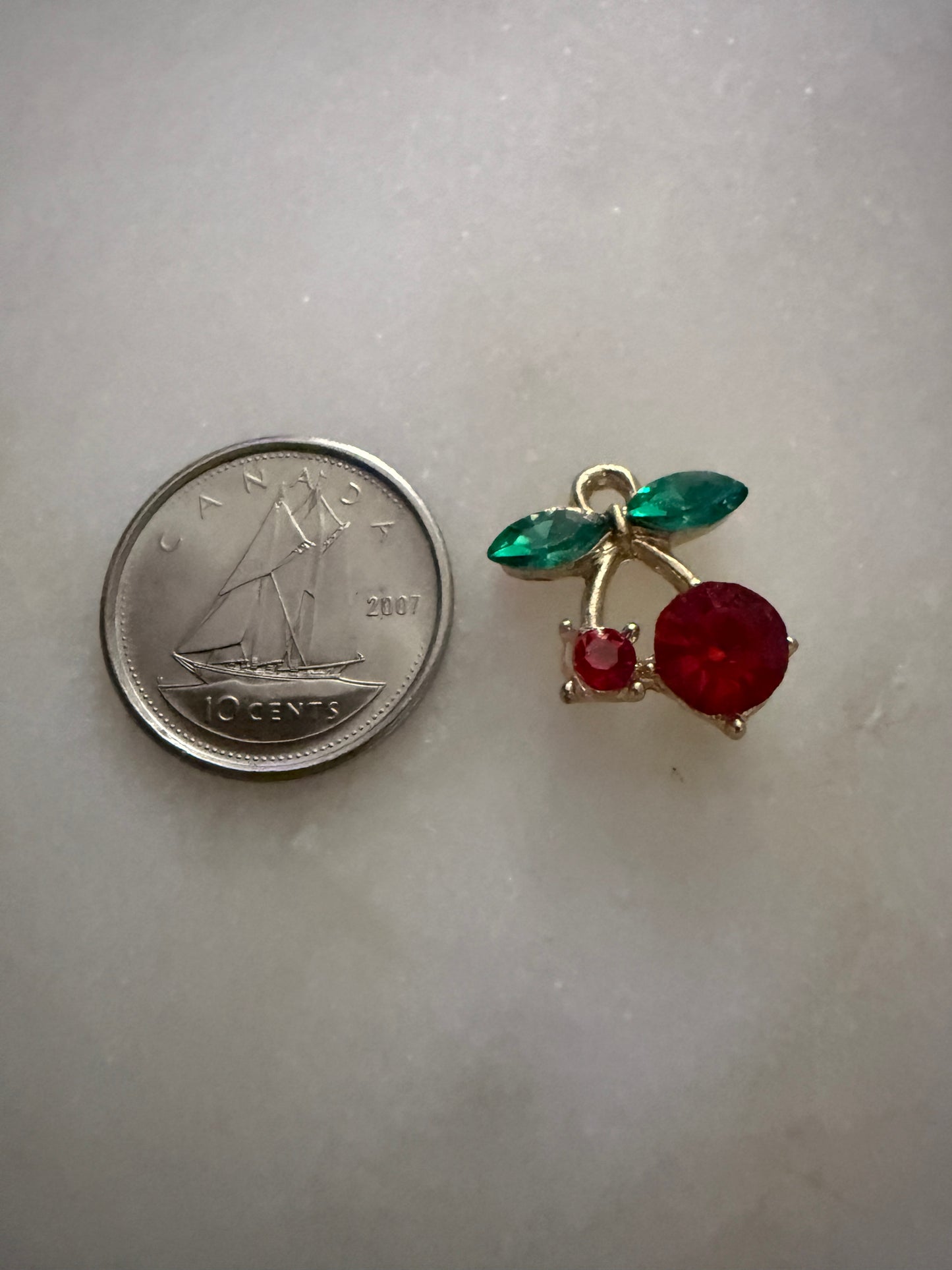 cherry charm (red, green, and gold) big