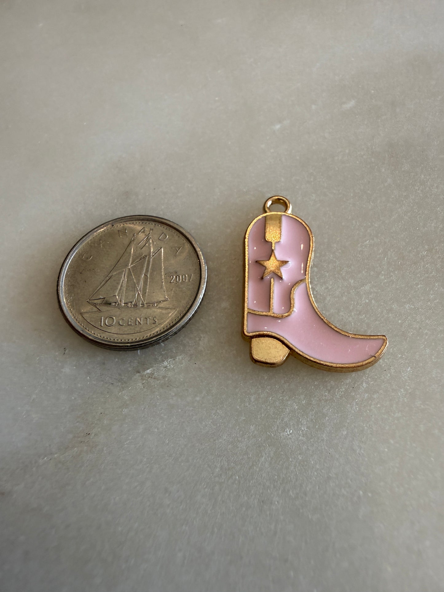 cowboy boot charm (pink 3)