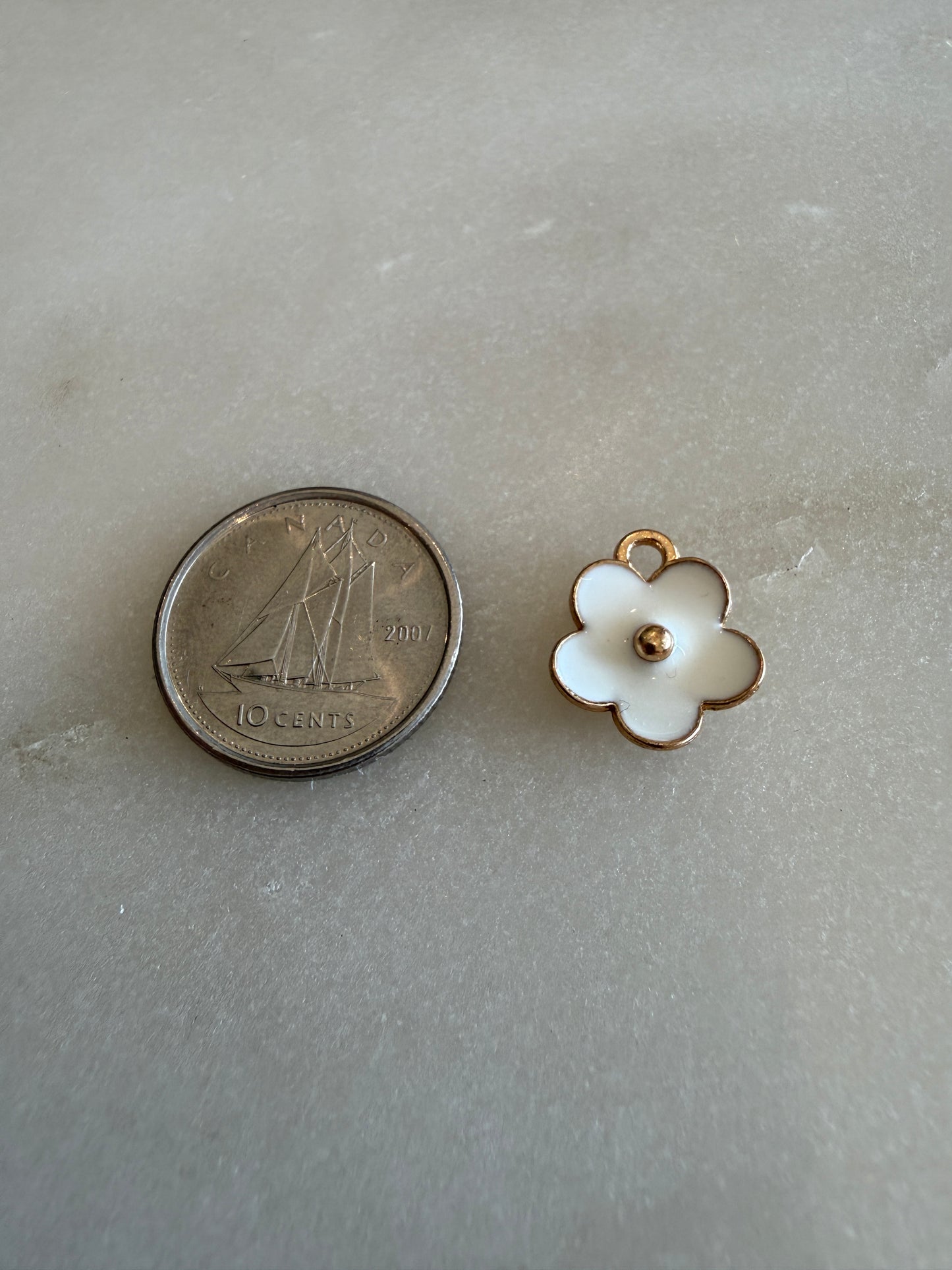 white flower charm