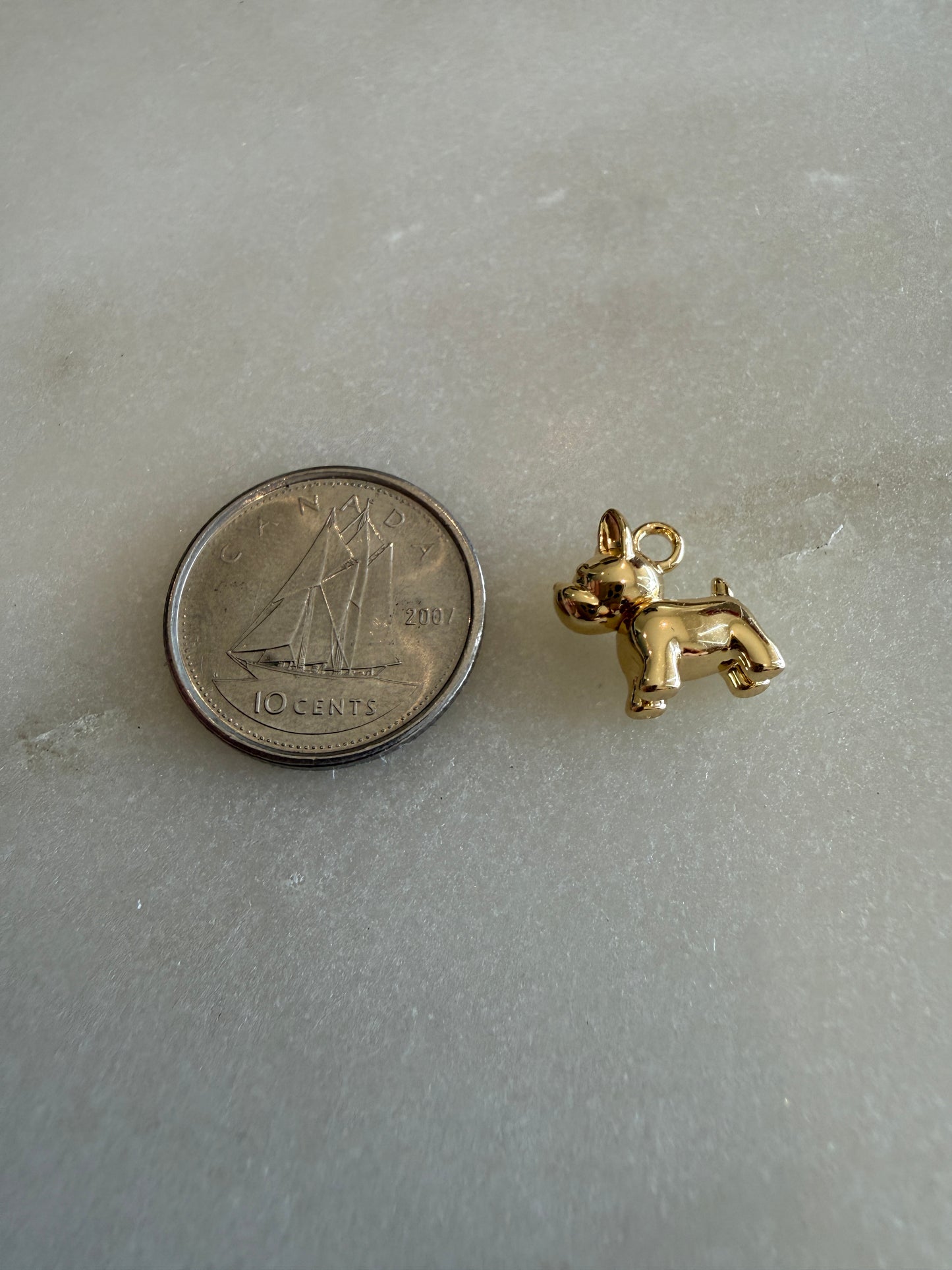 gold french bulldog frenchien charm