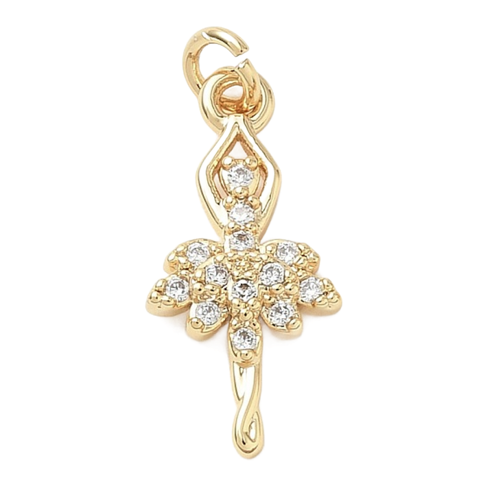 gold ballerina charm