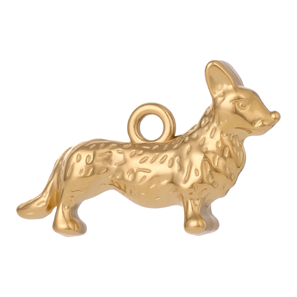 gold corgi charm