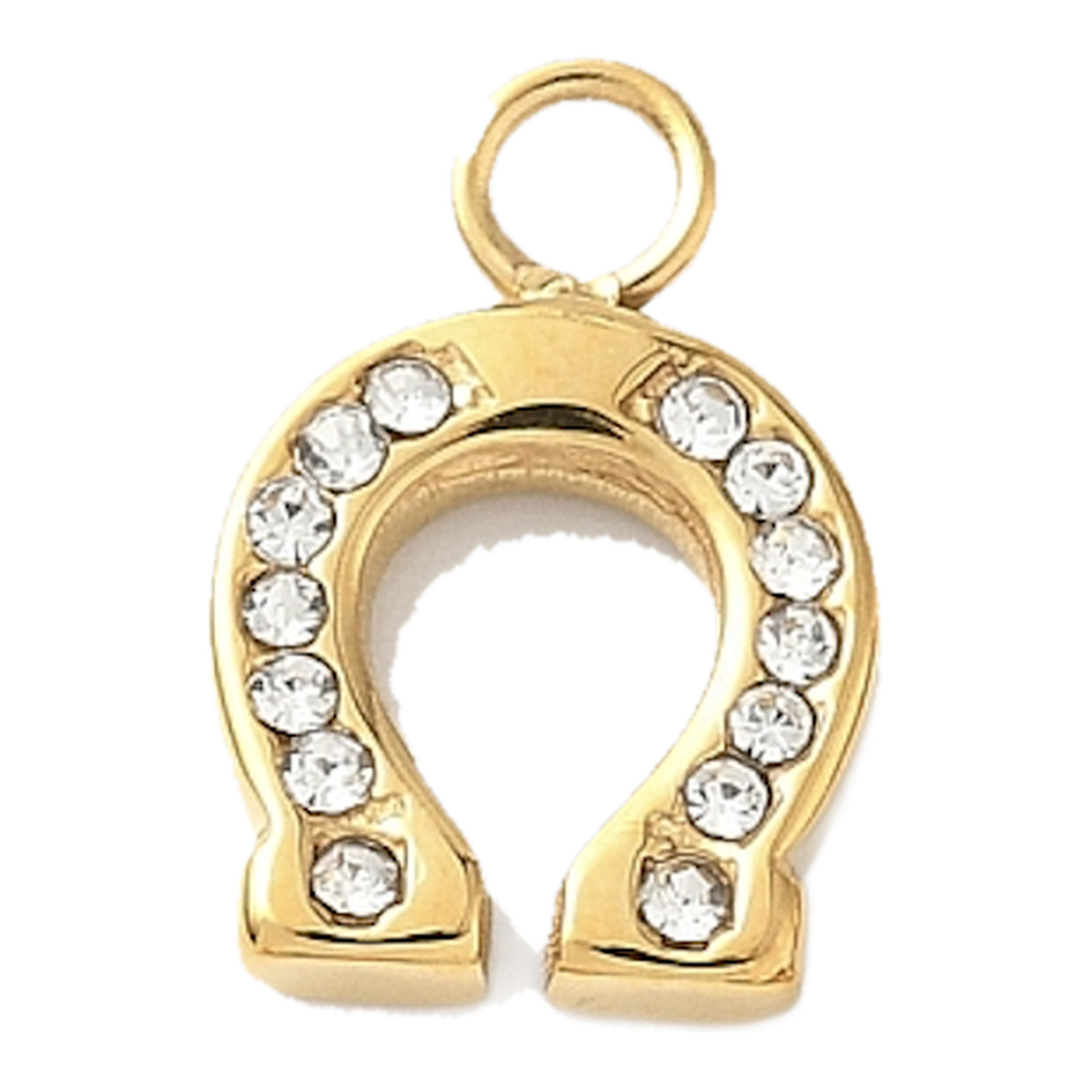 gold crystal horseshoe charm (clear)