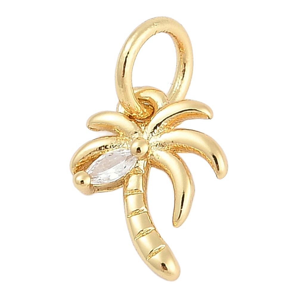 gold crystal palm tree charm