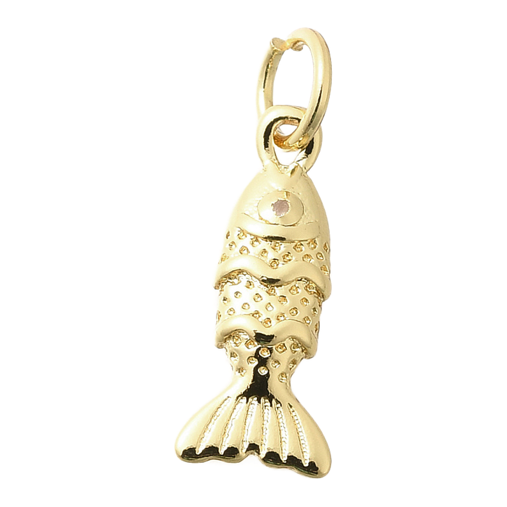 gold dotted fish charm