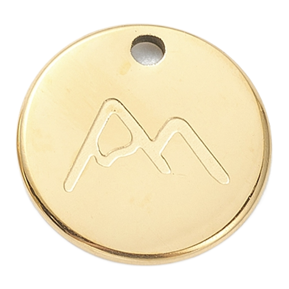 gold mountain disc charm