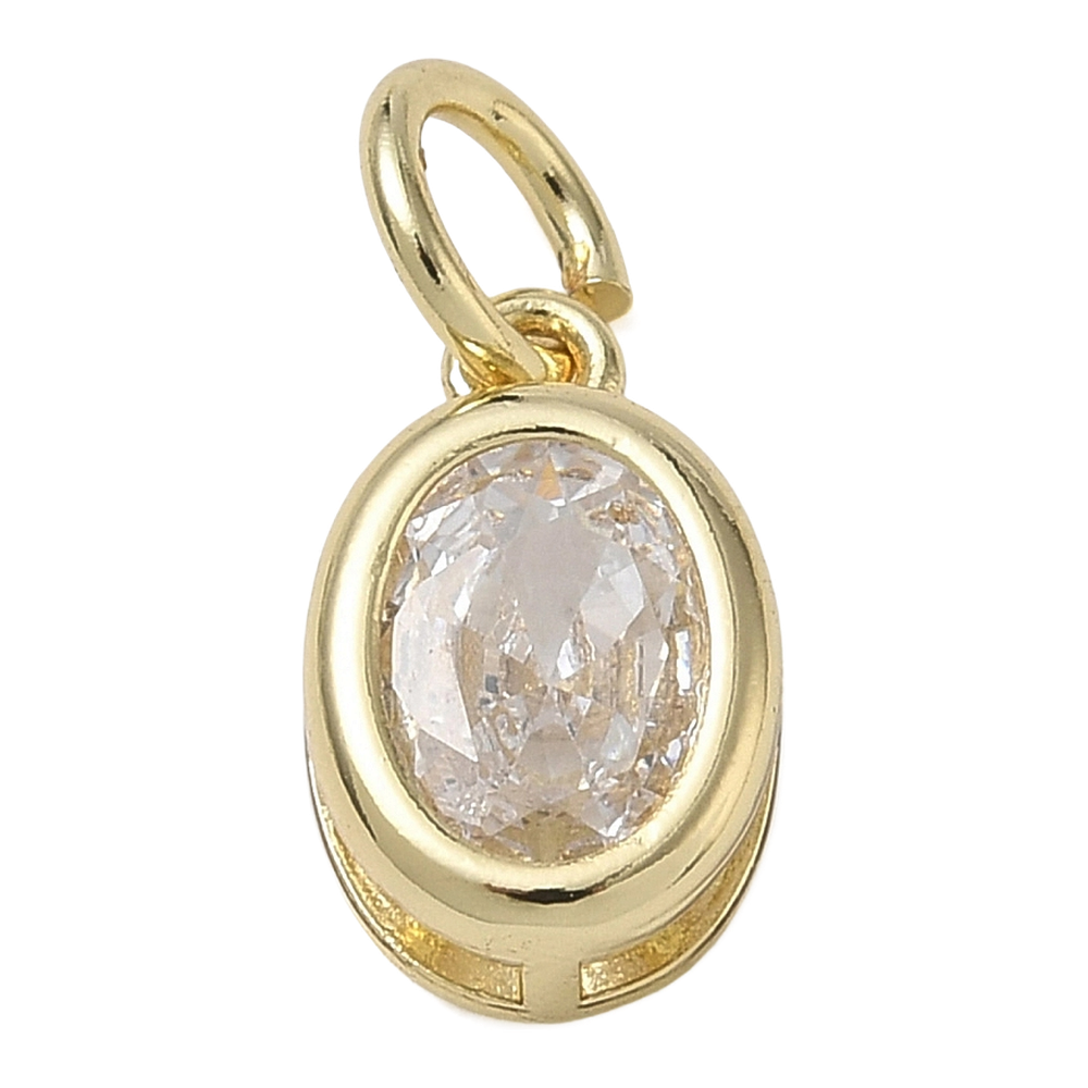 gold oval crystal charm