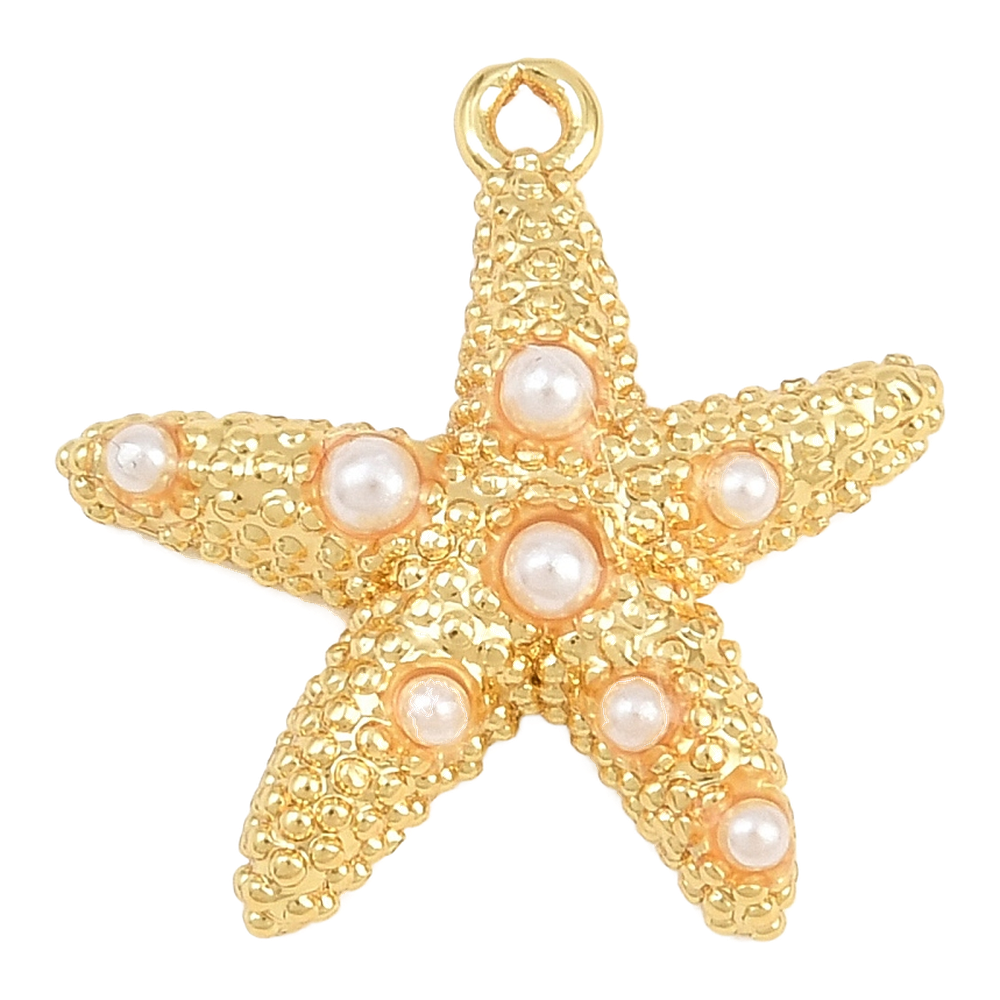 gold pearl starfish charm