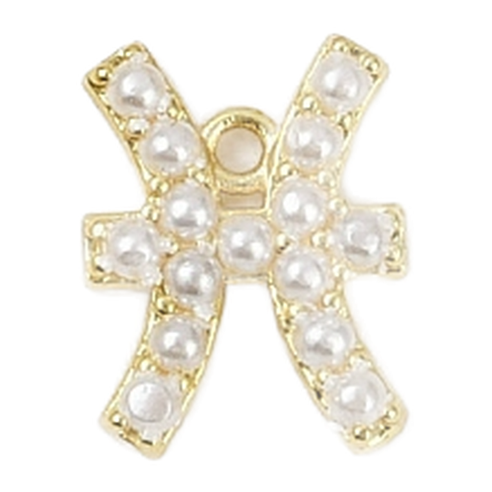 gold pearl zodiac charm (pisces)