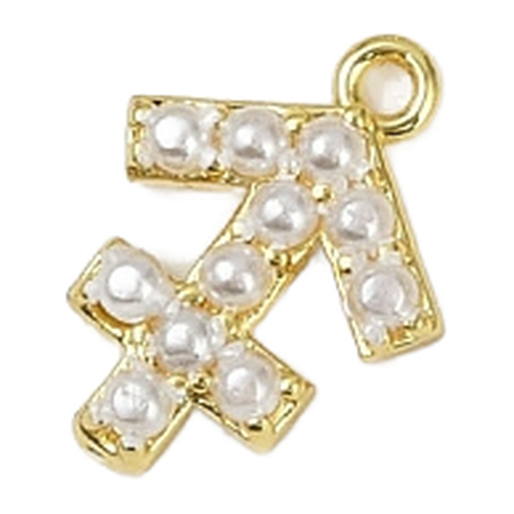 gold pearl zodiac charm (sagittarius)