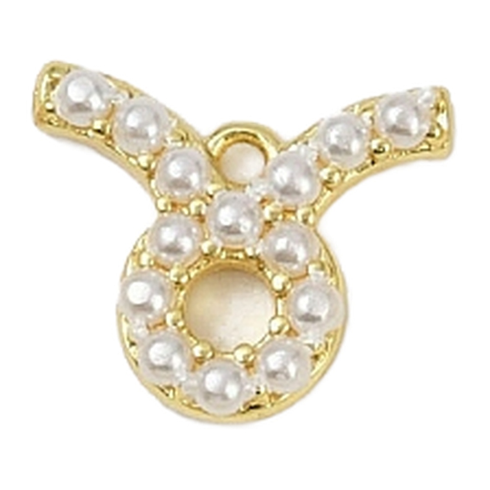 gold pearl zodiac charm (taurus)