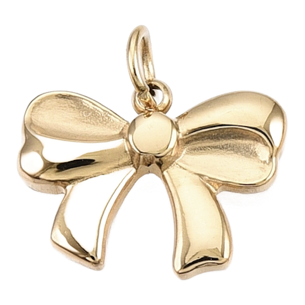 gold puffy bow charm