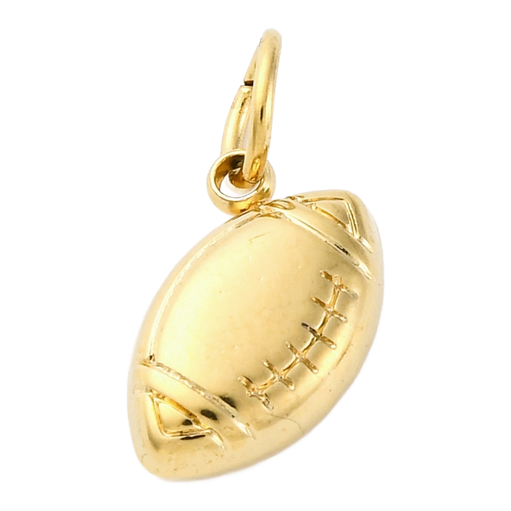 gold puffy football charm