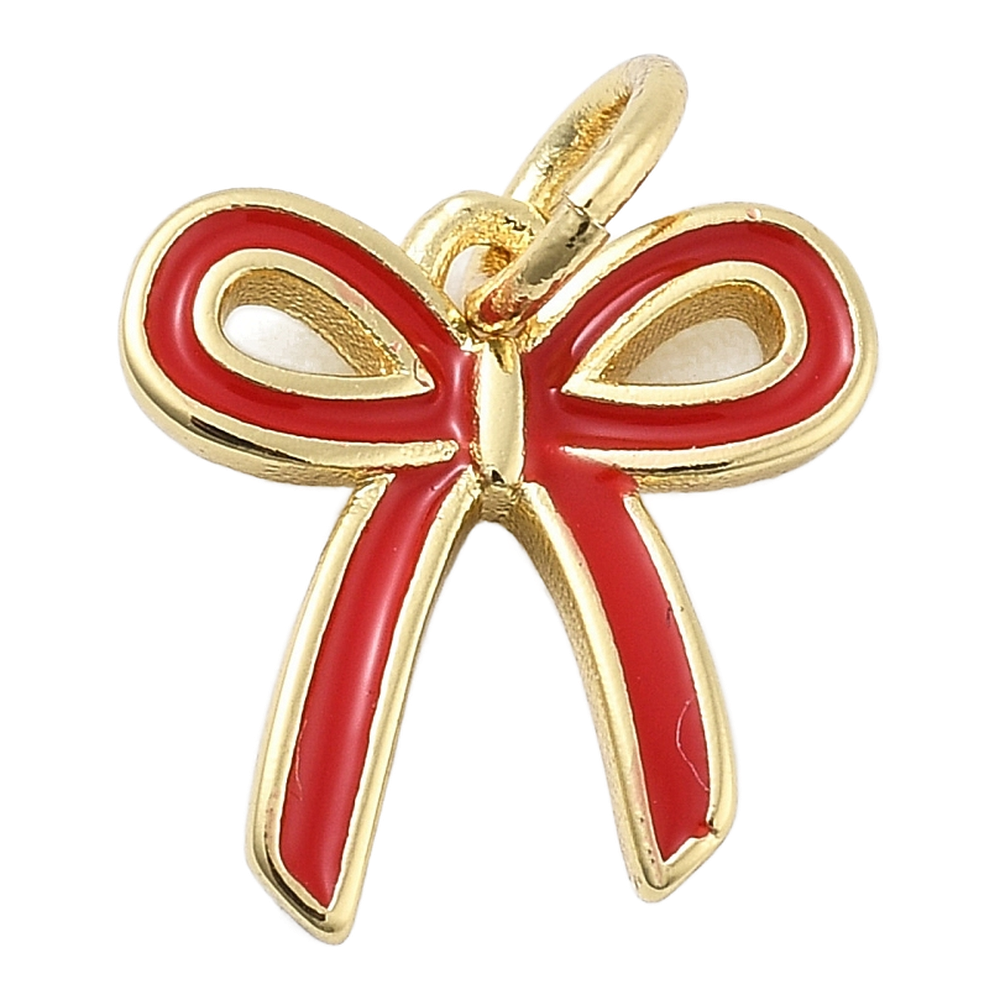 gold red bow charm