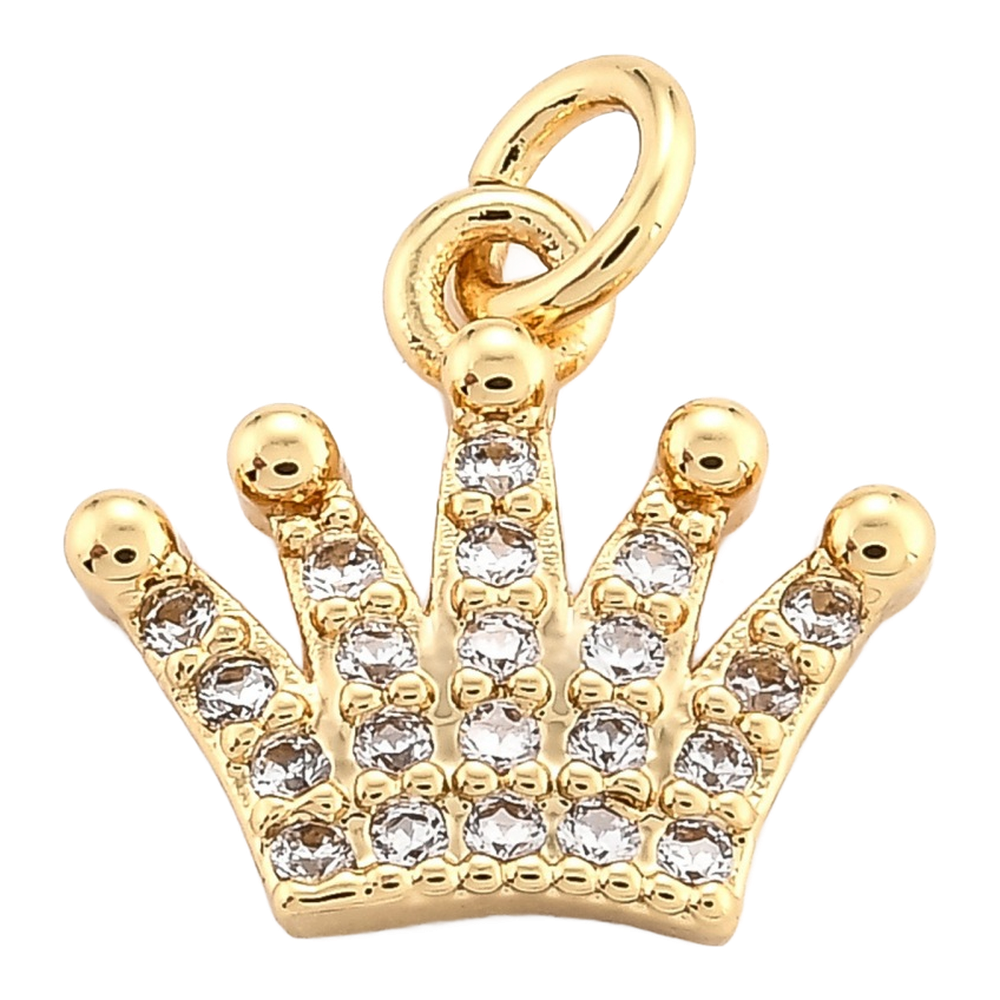 gold rhinestone crown charm