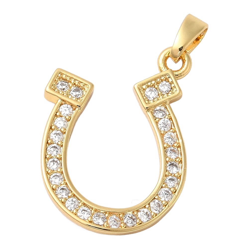 gold rhinestone horseshoe charm (large)